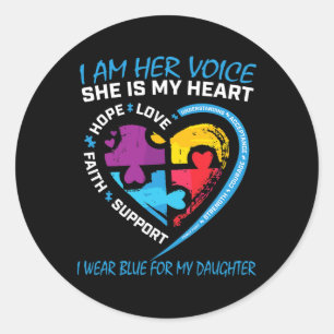 Adesivo Mãe Pai Eu Visto Azul Para Meu Autismo Filha