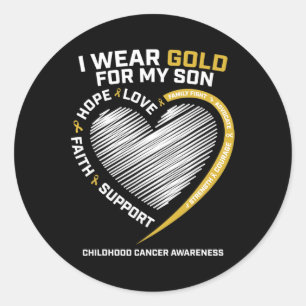 Adesivo Mãe Pai Eu Visto Dourado Para Meu Filho Cancer De