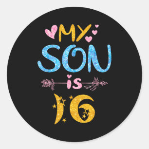 Adesivo Mãe pai mamãe papai feliz aniversário filho tem 16
