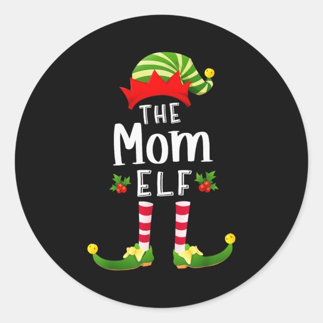 Adesivo Mãe Papai Noel Combinando Pijama Festa de Natal  (Frente)