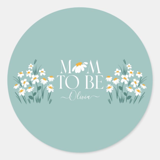 Adesivo Mãe para ser um novo presente de bebê chá de frald (Frente)