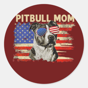 Adesivo Mãe Patriótica Pitbull 4 de Julho Bandeira America