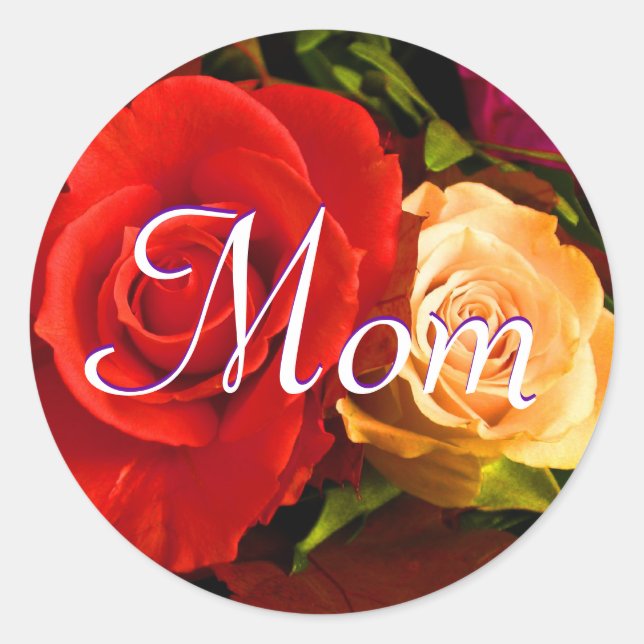 Adesivo Mãe Red Yellow Rose Sticker (Frente)