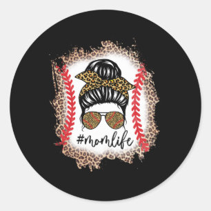 Adesivo Mãe Vida Baseball Mãe Pedra Bun Leopard Baseball M