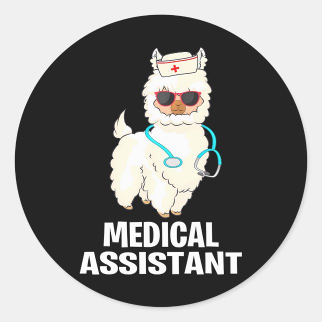 Adesivo Mães Engraçadas Certified Medical Assistant Llama (Frente)