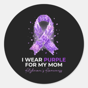 Adesivo Mães mamãe usa roxo para doença de alzheimer da ma