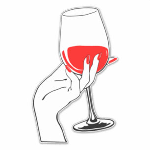 Adesivo Mães segurando vinho de vidro.