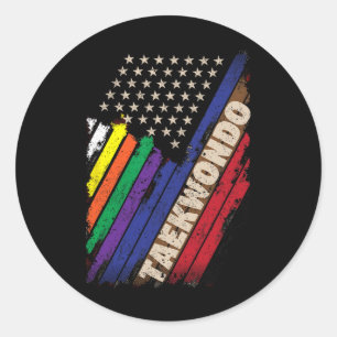 Adesivo Mães Taekwondo - Cinturão Negro Branco da bandeira