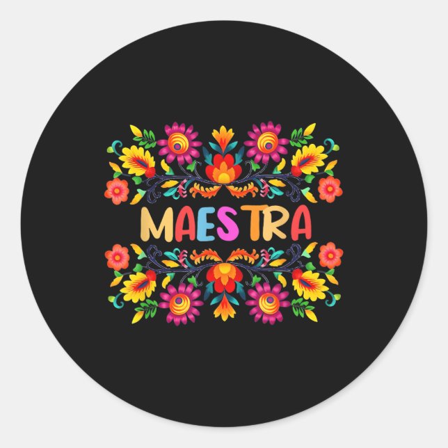Adesivo Maestra Cinco De Mayo Professor mexicano espanhol (Frente)