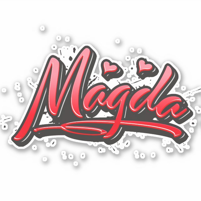 Adesivo Magda red Heart Graffiti Aufkleber Sticker (Frente)