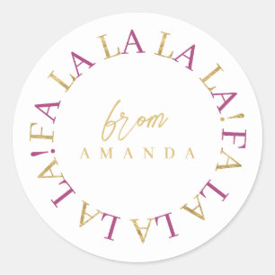 Adesivo Magenta Dourado Natal Fa La ID1009