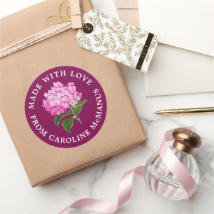Adesivo Magenta e Hydrangea rosa feita com amor