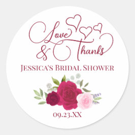 Adesivo Magenta e roscas cor-de-rosa Chá de panela de amor