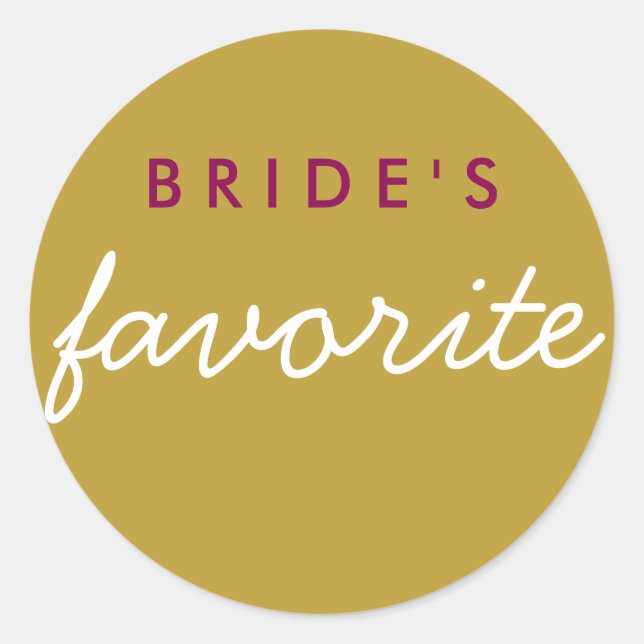Adesivo Magenta Favorita da Noiva Dourada (Frente)