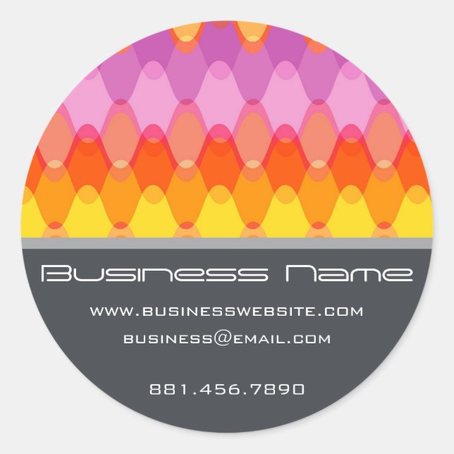 Adesivo Magenta Funky Groovy Zig Zag Onda Padrão Chevron (Frente)