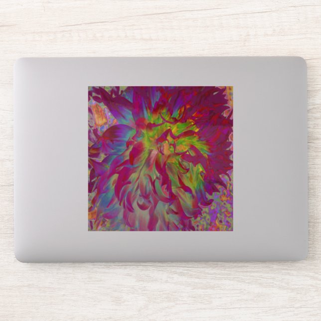 Adesivo Magenta Psicodélica e Flor Amarelo Dahlia (Computador)