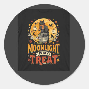 Adesivo Magia da Lua do Gato Preto do Halloween
