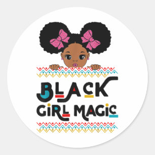 Adesivo Magia de Menina Negra Afro-Americana Melanina Cria