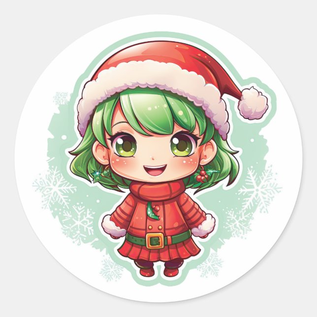 Adesivo Magia do Elf Xmas da Menina (Frente)