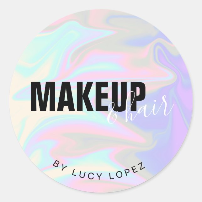 Adesivo Magia holográfica e cabelo modernos e elegantes (Frente)