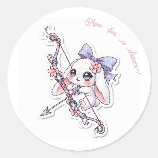 Adesivo Magic Bow Bunny - Dreamy Fantasy Adventure Kawaii  (Frente)
