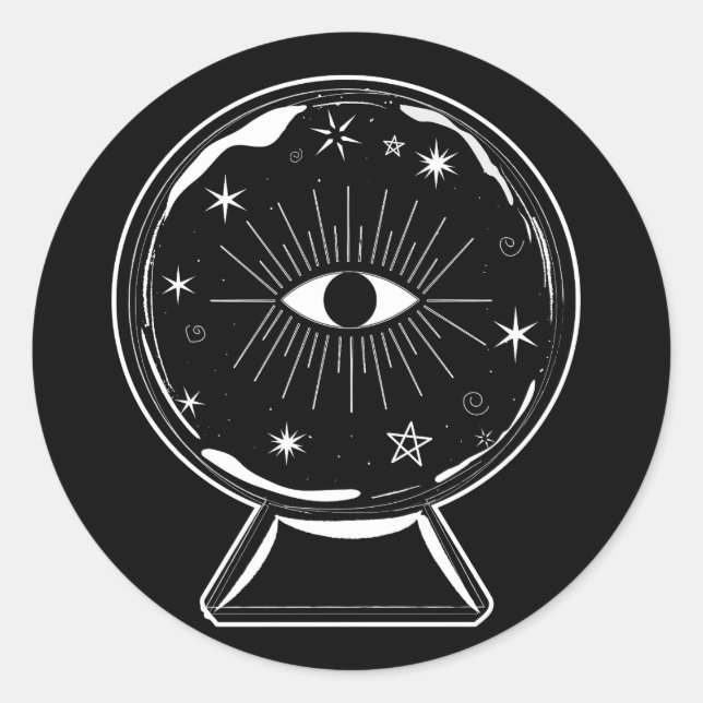 Adesivo Magic Crystal Ball Sching Ver Olhos Dizem Tudo (Frente)