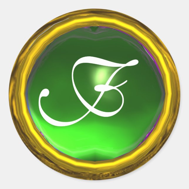 Adesivo MAGIC EMERALD MONOGRAM brilhante verde-vivo (Frente)