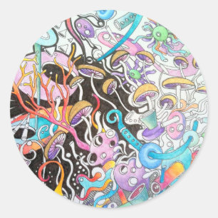 Adesivo Magic Mushroom Round Sticker