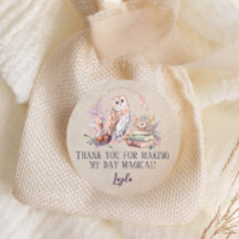 Magic Owl Girl Wizard Obrigado Classic