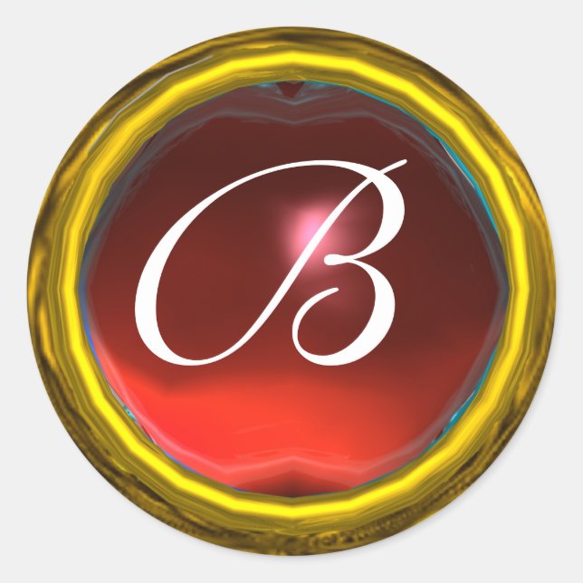 Adesivo MAGIC RUBY MONOGRAM vermelho vivo vibrante (Frente)