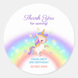 Adesivo Magical Day Rainbow Stars Unicorn Birthday 