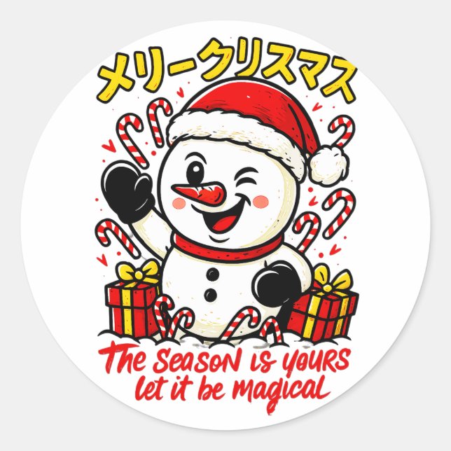 Adesivo Magical Merry Christmas Snowman Sticker Pack candy (Frente)