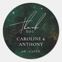 Magical Ouro Verde Esmeralda Escuro Obrigado