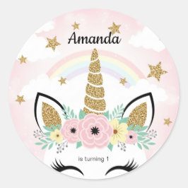 Adesivo Magical Unicorn Birthday Party Favor Stickers