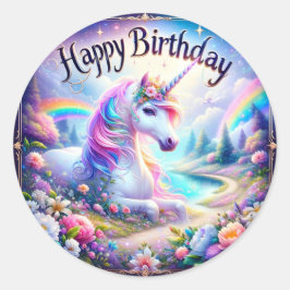 Adesivo Magical Unicorn Birthday Stickers"