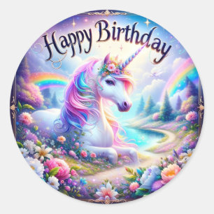 Adesivo Magical Unicorn Birthday Stickers"