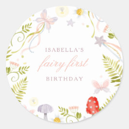 Adesivo Magical Watercolor Greenery Fairy Primeiro Anivers