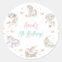 Magical Watercolor Unicorna Qualquer Idade Anivers