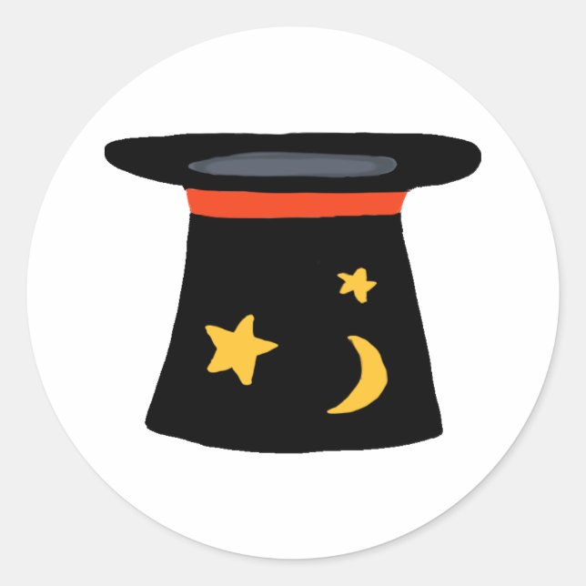 Adesivo Magicians TopHat para o Tema do Partido Magicland (Frente)
