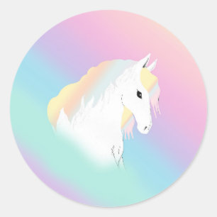 Adesivo Mágico Pastel Rainbow White Horse Girly Pink