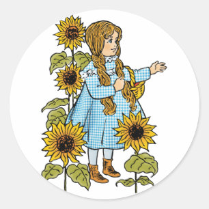 Adesivo Mágico Vintage de Oz Conto de Fadas Sunflowers Dor