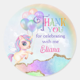 Adesivo Magnético Rainbow Unicorn Obrigado