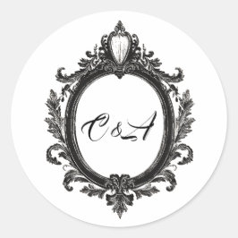 Adesivo Magnífico Crest Motif, monograma de casal, casamen