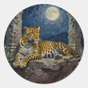 Adesivo Magnífico Leopardo na Saliência do Penhasco  