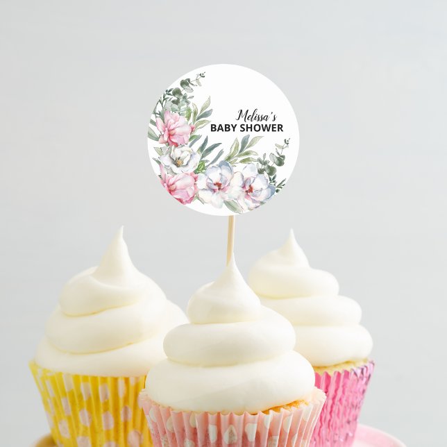 Adesivo Magnolia Blush Branco Tópicos de Cupcake Floral Ro (Criador carregado)