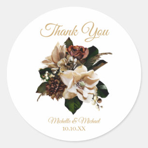 Adesivo Magnolia Dourada e Black Floral Obrigado