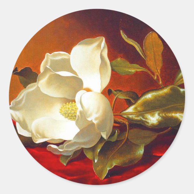 Adesivo Magnolia em Red Velvet Martin Johnson Heade (Frente)