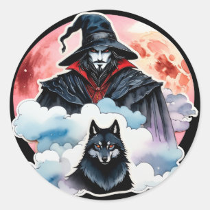 Adesivo Mago com um Lobo - Diversão de Fã de Halloween 1