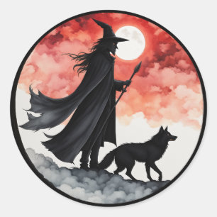 Adesivo Mago com um Lobo - Diversão de Fã de Halloween 2