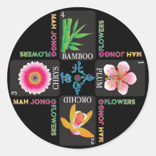 Adesivo Mah Jongg 4 Flores Stickers